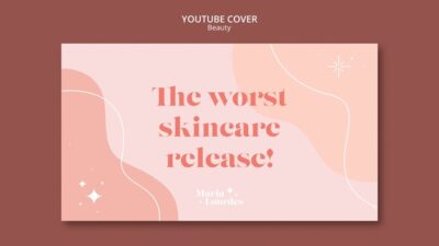 Free PSD | Beauty and skincare cosmetics youtube cover template