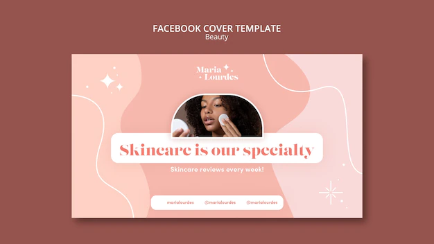 Free PSD | Beauty and skincare cosmetics social media cover template