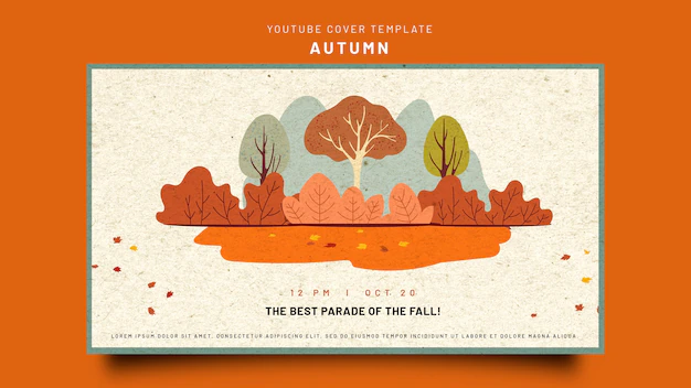 Free PSD | Youtube cover template for autumn celebration