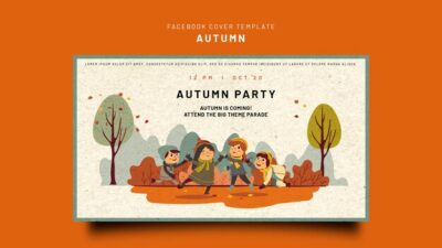 Free PSD | Social media cover template for autumn celebration