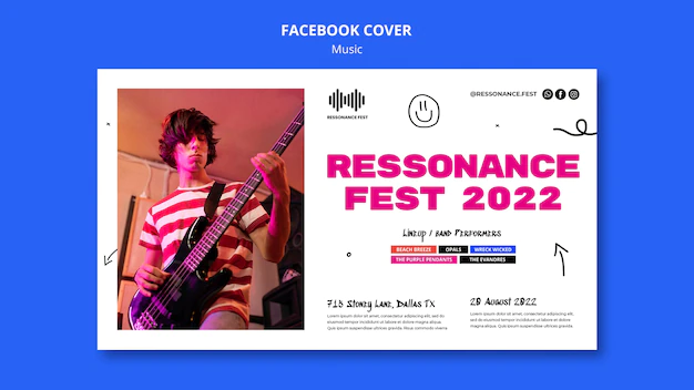 Free PSD | Social media cover template for music festival