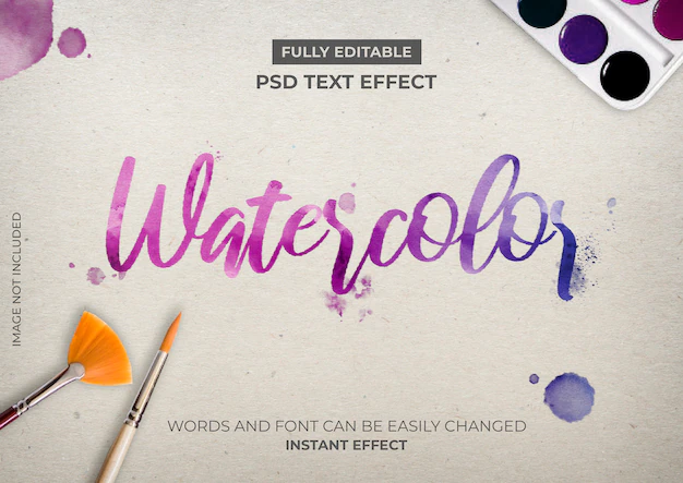 Free PSD | Watercolor text effect