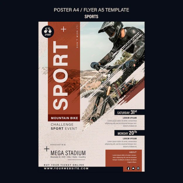 Free PSD | Bike sport flyer design template