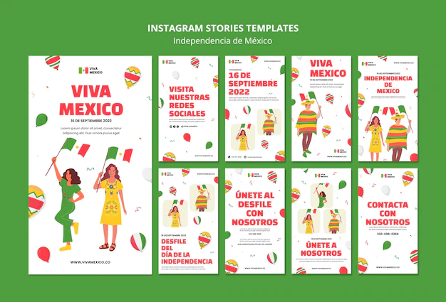 Free PSD | Flat design mexican independence day template
