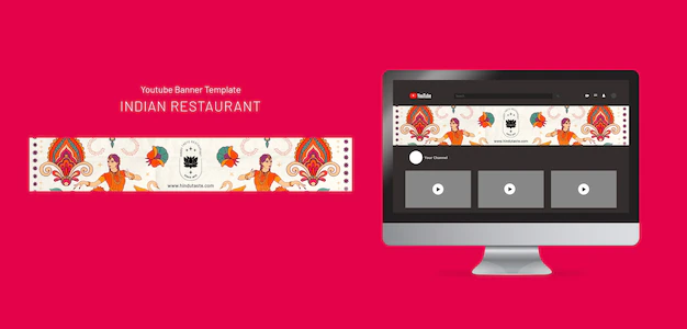 Free PSD | Flat design indian restaurant template