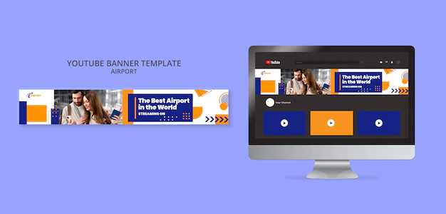 Free PSD | Flat design airport template template
