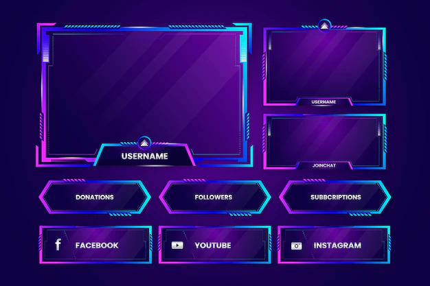 Free Vector | Gradient colored twitch panels pack