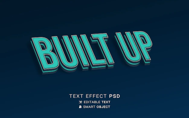 Free PSD | Built up text effect