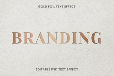 Free PSD | Debossed text effect psd editable template on kraft paper textur