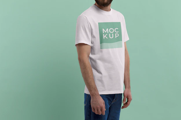 Free PSD | White t-shirt mockup template