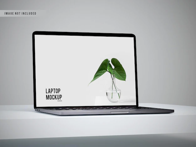 Free PSD | Close up view of laptop mockup design