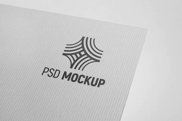 Free PSD | Press logo on paper mockup