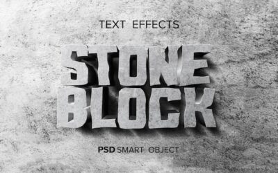 Free PSD | Abstract stone text effect
