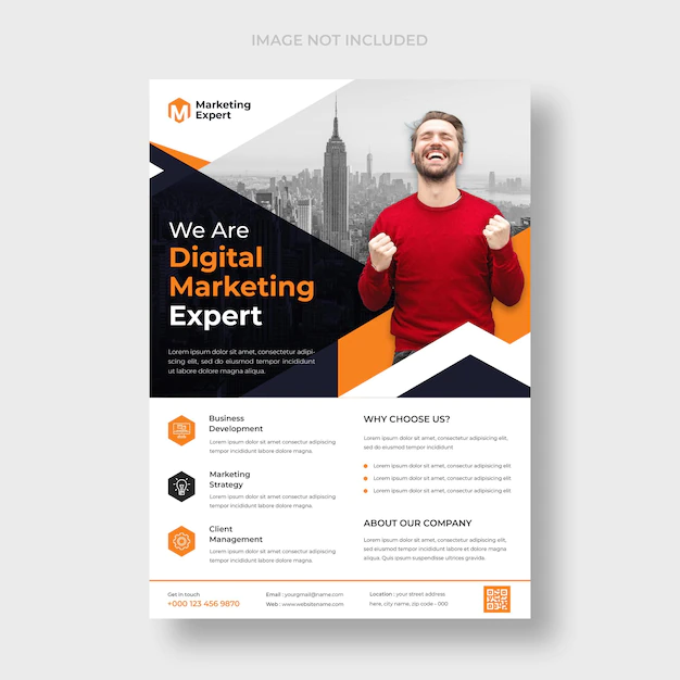 Free PSD | Modern digital marketing flyer template