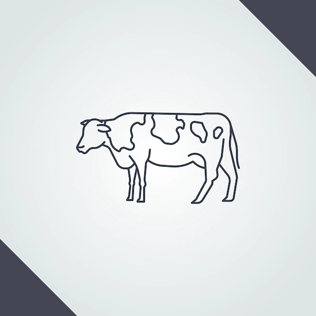 Free Vector | Hand drawn cow outline illustration