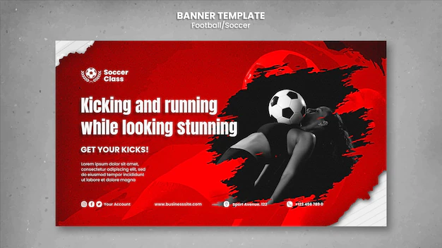 Free PSD | Realistic design of football template