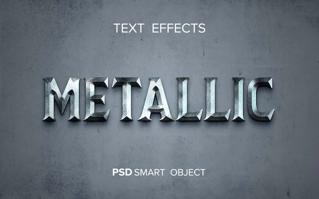 Free PSD | Shiny metal text effect