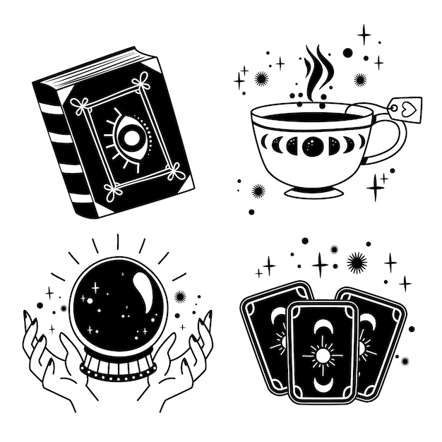 Free Vector | Hand drawn flat esoteric elements collection