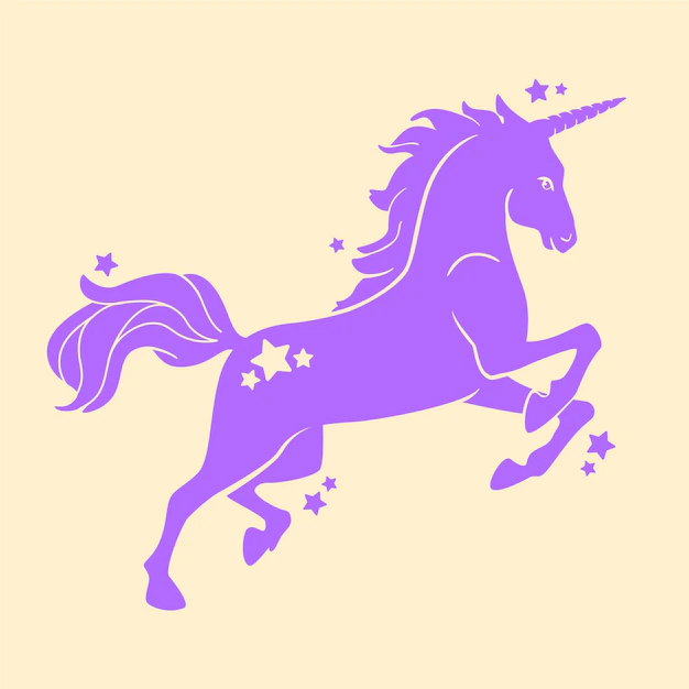 Free Vector | Flat design unicorn silhouette illustration