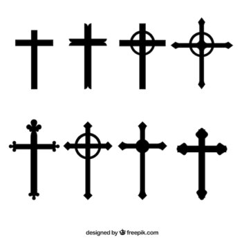 Free Vector | Silhouette christian cross collection