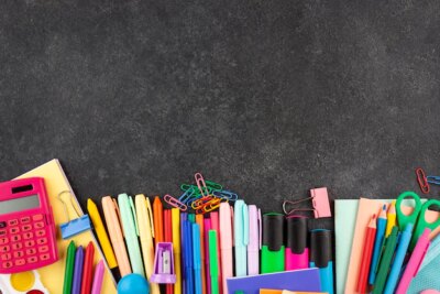 Free Photo | Back to school background with school supplies and copy space
