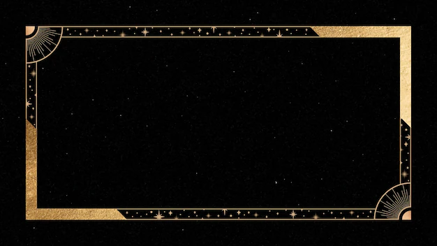 Free Vector | Mystical golden frame on black background