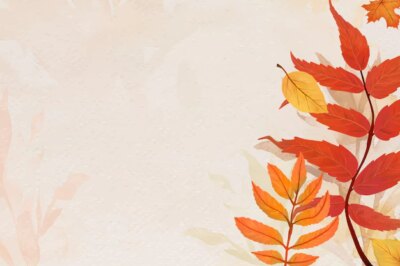 Free Vector | Fall leaves beige background vector