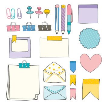 Free Vector | Colorful stationery supplies collection