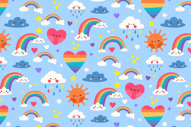 Free Vector | Hand drawn rainbow pattern design