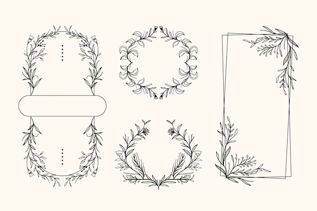 Free Vector | Hand drawn floral frame collection