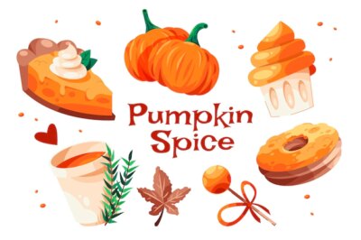 Free Vector | Flat pumpkin spice illustration
