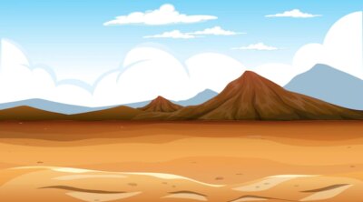 Free Vector | Desert forest landscape at daytime scene