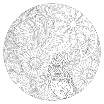 Free Vector | Beautiful rounded mandala design with ethnic floral pattern, vintage decorative element for coloring book.