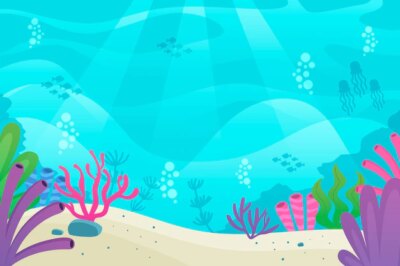 Free Vector | Under the sea background for video conferencing
