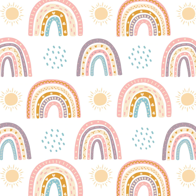 Free Vector | Hand drawn rainbow pattern design