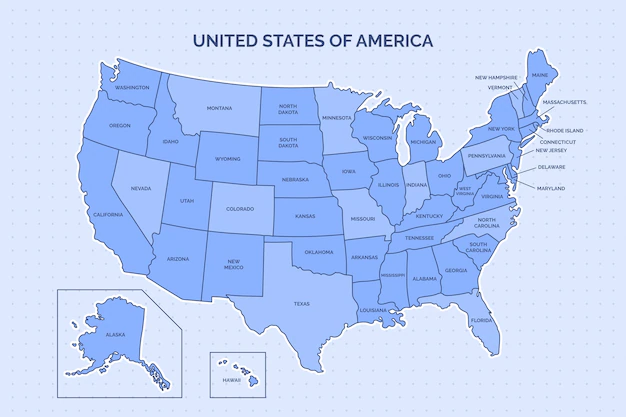 Free Vector | Hand drawn usa outline map illustration