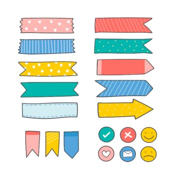 Free Vector | Colorful stationery supplies collection