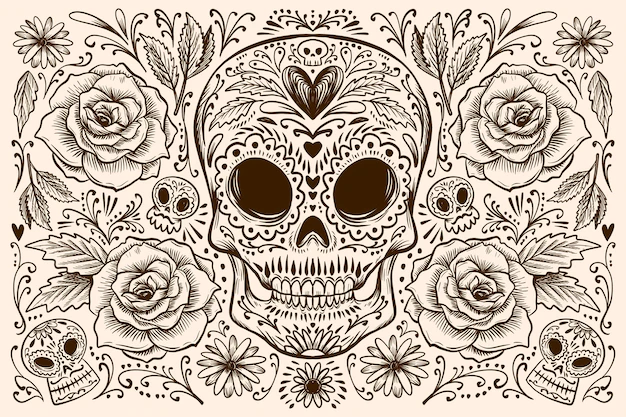 Free Vector | Hand drawn dia de muertos background