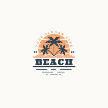 Free Vector | Beach logo template