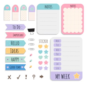 Free Vector | Colorful stationery set