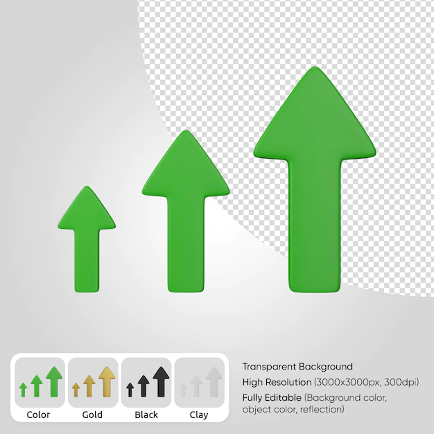 Free PSD | 3d arrows up statistic