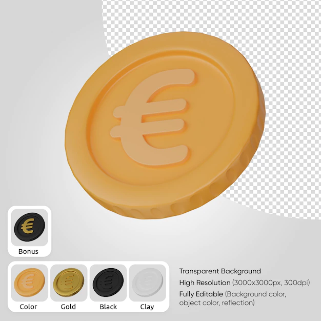 Free PSD | 3d euro coin