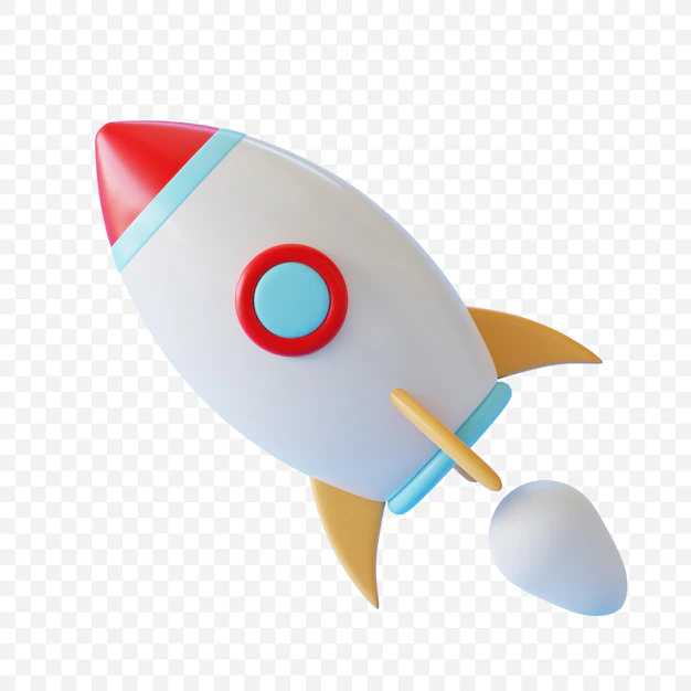 Free PSD | 3d render illustration spaceship rocket isolated icon