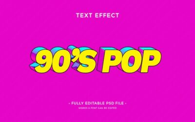Free PSD | 90s style text effect