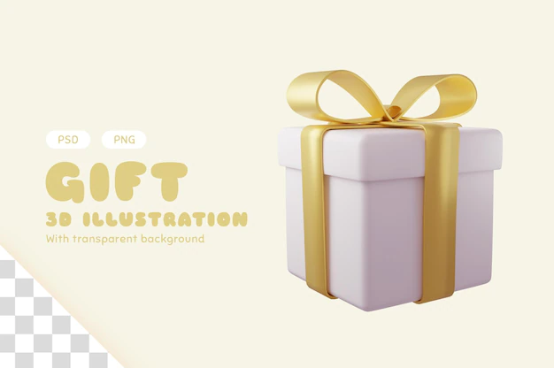 Free PSD | A minimal pink gift in pastel color