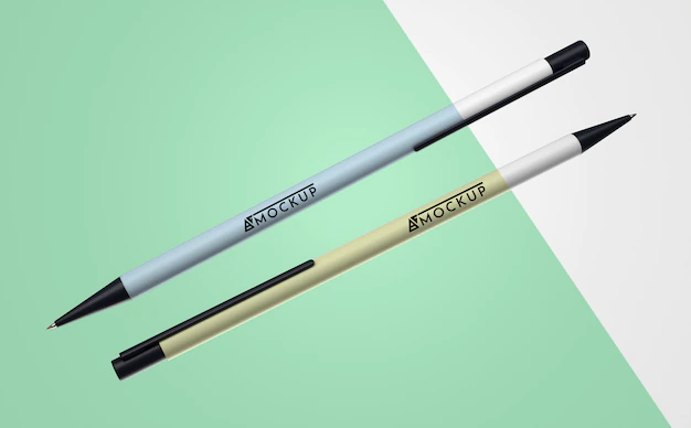 Free PSD | Abstract mock-up merchandise with bunch of pens