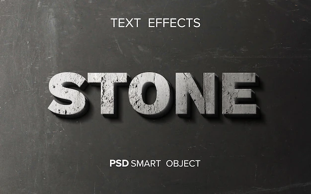 Free PSD | Abstract stone text effect