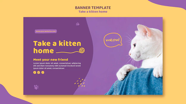 Free PSD | Adopt a kitten banner template