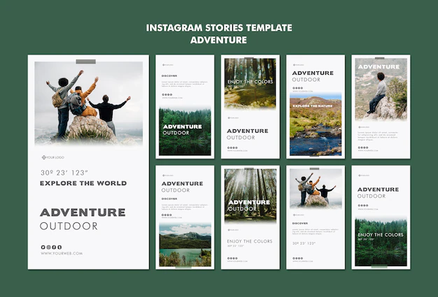 Free PSD | Adventure instagram stories template