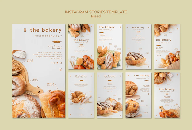 Free PSD | Always fresh bread instagram stories
